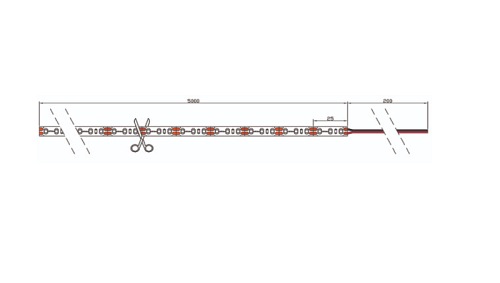 Taśma LED line 600 SMD2835 12V biała zimna 6500K 5 metrów