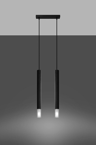 Lampa wisząca punktowa WEZYR 2 czarna 2xG9