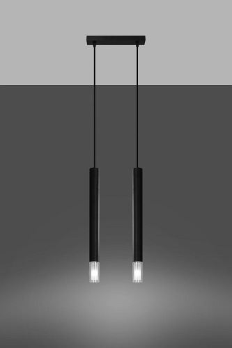 Lampa wisząca punktowa WEZYR 2 czarna 2xG9