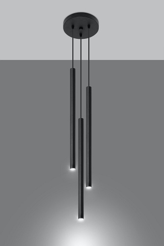 Lampa wisząca rurki PASTELO 3xG9 Czarna