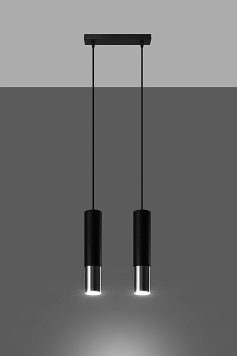 Lampa wisząca LOOPEZ 2 czarny/chrom 2xGU10