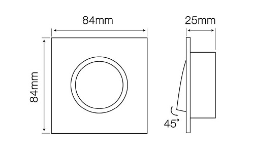 Oprawa  halogenowa marki LED line, kwadratowa, ruchoma, odlew -  patyna