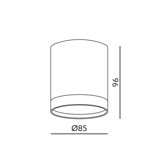 Lampa natynkowa okrągła 85x96mm GX53 czarna
