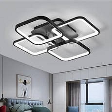 Lampa sufitowa Fresco czarne kwadraty 42W z pilotem