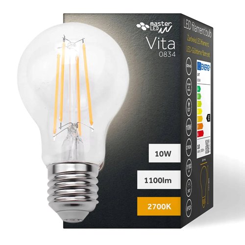 Żarówka LED Filament E27 A60 Mleczna 8W 900lm Biała Ciepła