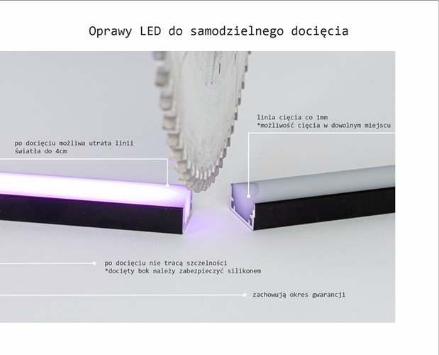 Oprawa liniowa LED IP68 AQU czarna RGB 1m