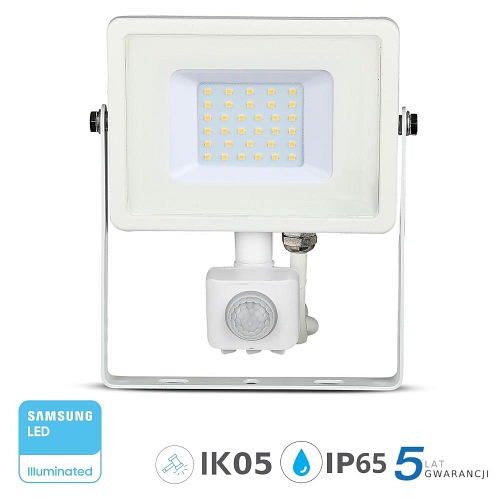 Reflektor LED V-TAC 30W SAMSUNG Czujnik Cut-OFF Biały VT-30-S 6400K 2400lm 