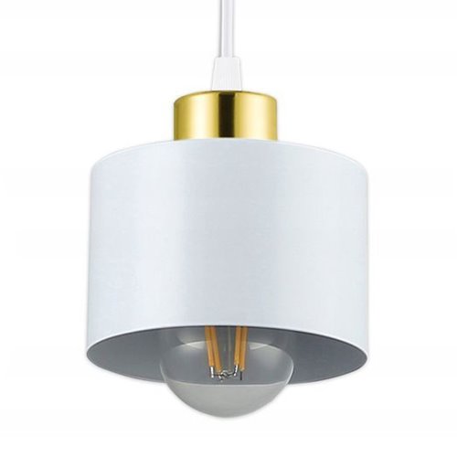 Lampa wisząca Loft 1xE27 Elena biała-złota