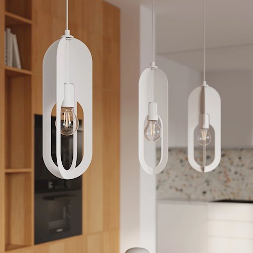 Lampa wisząca nowoczesna Nicus 1xE27 biała