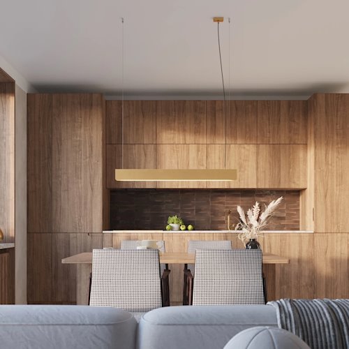 Lampa wisząca liniowa Spark 100cm 1xG13 8,5W 3000K złota