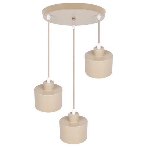 Lampa wisząca Loft 3xE27 Elena okrągła beżowa