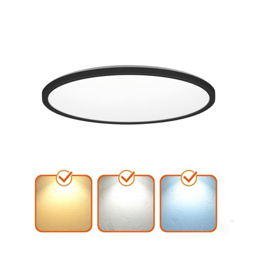 Plafon LED IP54 czarny okrągły Slim 12W CCT z czujnikiem