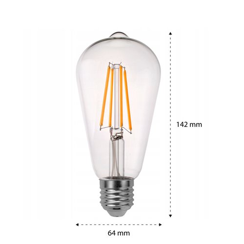 Żarówka LED E27 filament 