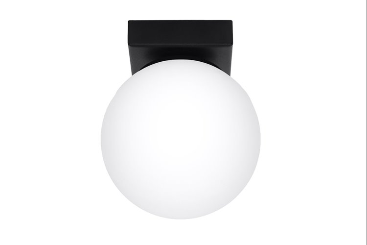 Lampa sufitowa mleczna kula YOLI 1xG9 czarna