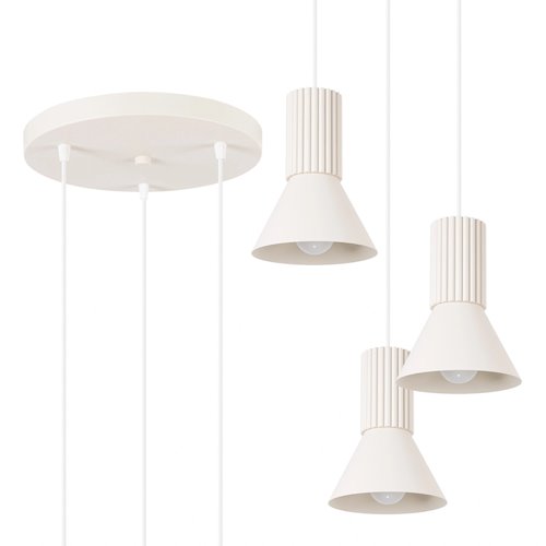 Lampa wisząca potrójna Estria 3xE14 beżowa
