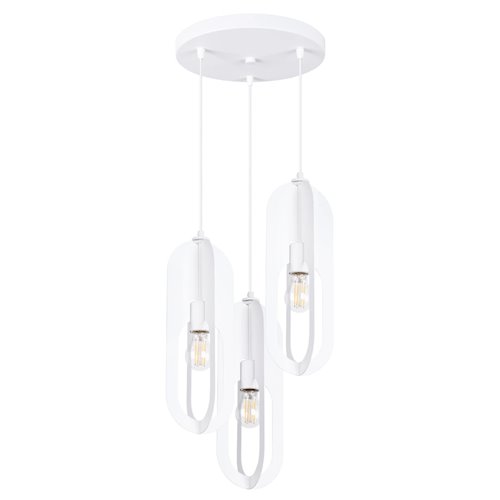 Lampa wisząca potrójna Nicus okrągła 3xE27 biała