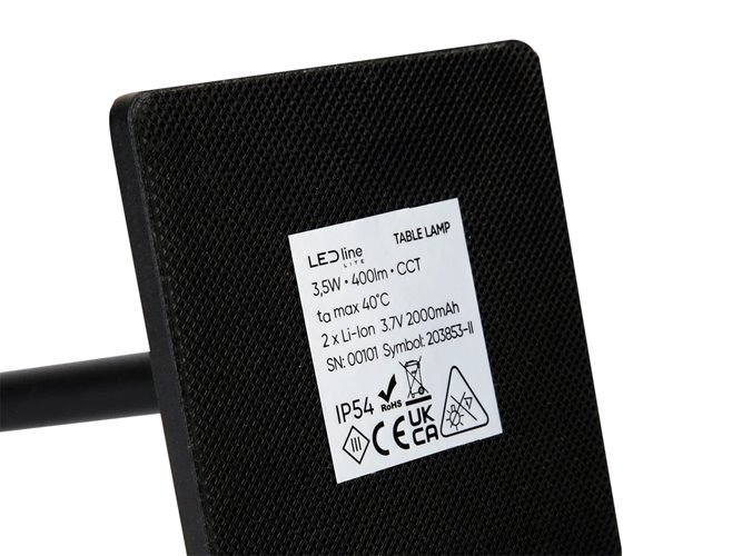 Lampa stołowa LED 4w1 3,5W 400lm CCT czarna 2x2000mAh
