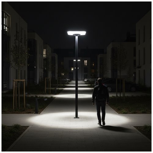 Lampa parkowa LED solarna Square 25W 3CCT z pilotem