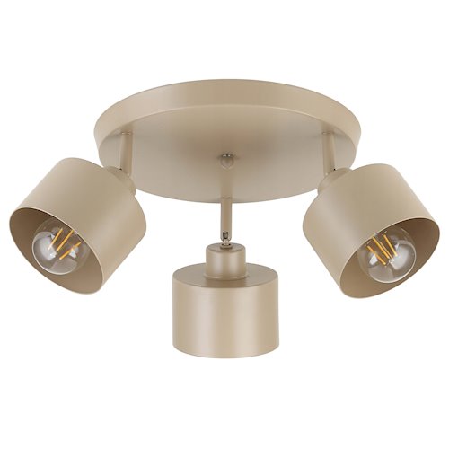 Lampa sufitowa Loft 3xE27 Elena ruchoma okrągła beżowa