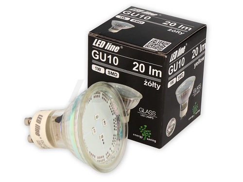 Żarówka LED 1W GU10 LED line żółta barwa światła