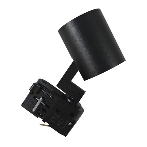 Czarny system szynowy 2m z 4 regulowanymi reflektorami GU10