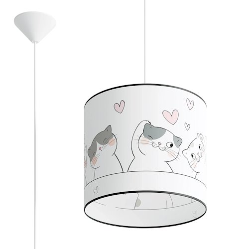Lampa wisząca dziecięca Cat 30 1xE27 wielokolorowa