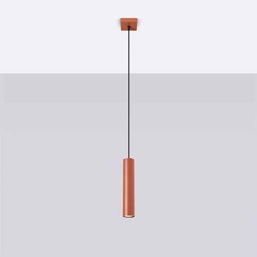 Lampa wisząca pojedyncza tuba Lagos 1xGU10 ochra czerwona