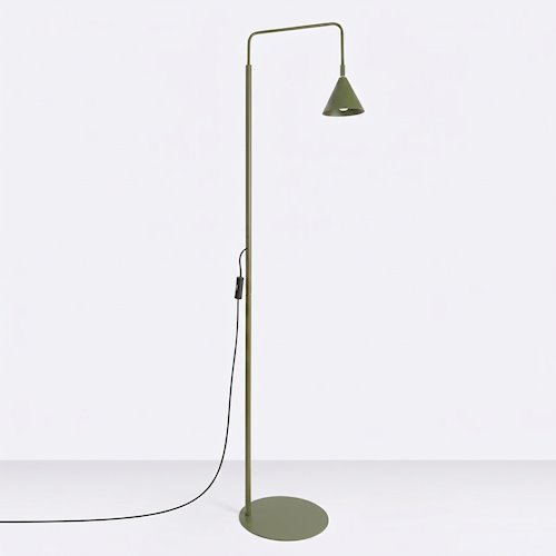 Lampa podłogowa ze stożkowym kloszem Nox 1xE14 zielona oliwka