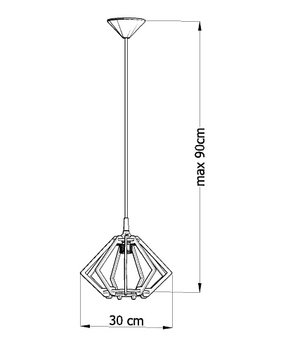 Lampa wisząca w stylu Boho POMPELMO 1xE27 Drewno