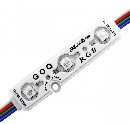 Moduł LED RGB GOQ Samsung 12V 0,72W 3xSMD IP68  - wielokolorowy