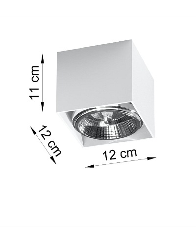 Halogen natynkowy kwadratowy BLAKE 1xAR111 biały