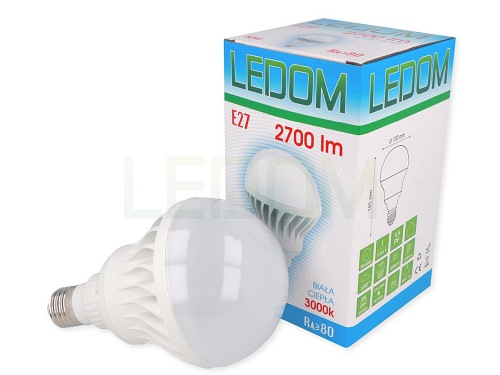 Żarówka LED E27 GLOB 30W 230V 2700lm LEDOM barwa ciepła