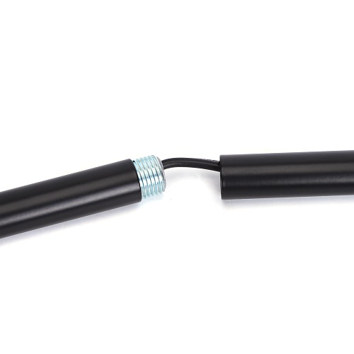 Lampa podłogowa czarna z białym kloszem 1xE27