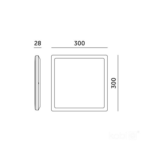 Plafon LED IP54 czarny kwadratowy Slim 24W z przełącznikiem CCT
