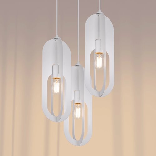 Lampa wisząca potrójna Nicus okrągła 3xE27 biała
