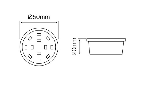 wkład żarówka led 50mm niska