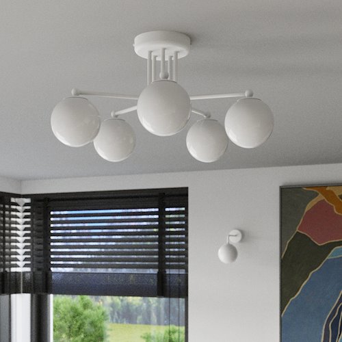 Żyrandol klasyczny mleczne kule Astral 3xG9 biały