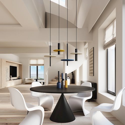 Lampa wisząca filcowa Pelta 1xGU10 czarno-beżowa