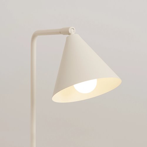 Lampa biurkowa ze stożkowym kloszem Nox 1xE14 beżowa