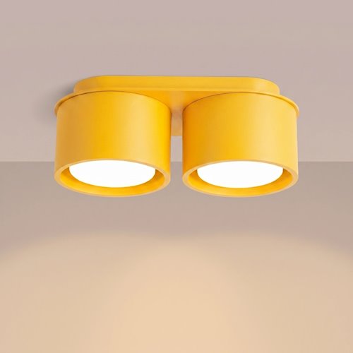 Lampa sufitowa podwójna tuba Modo 2xGx53 żółta