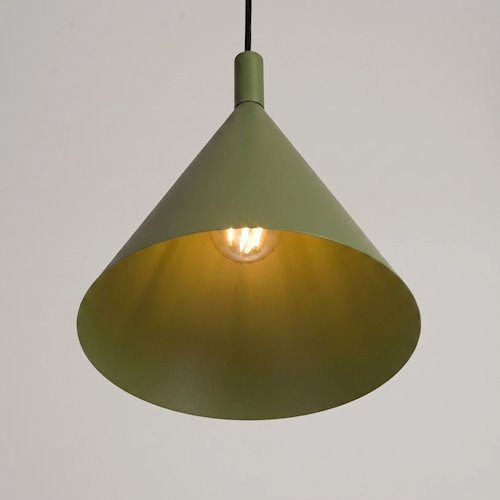 Lampa wisząca stożkowy klosz Nox 25cm 1xE27 zielona oliwka