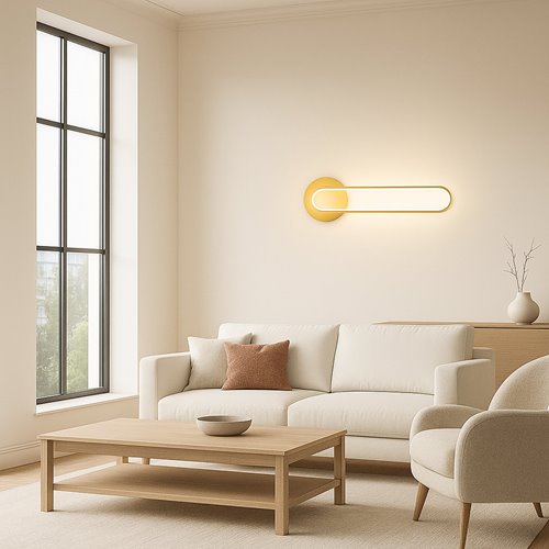 Kinkiet ścienny nowoczesny Goldi 18W 63cm złoty