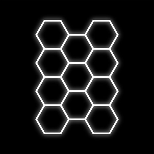 Lampa LED Hexagon 11xHEX czarna 368W 6500K