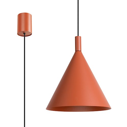Lampa wisząca stożkowy klosz Nox 25cm 1xE27 ochra czerwona