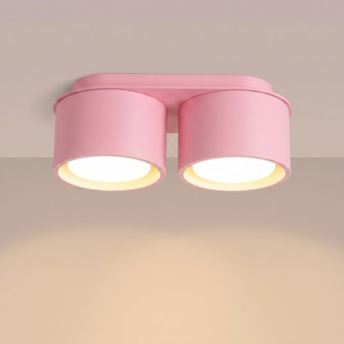Lampa sufitowa podwójna tuba Modo 2xGx53 różowa