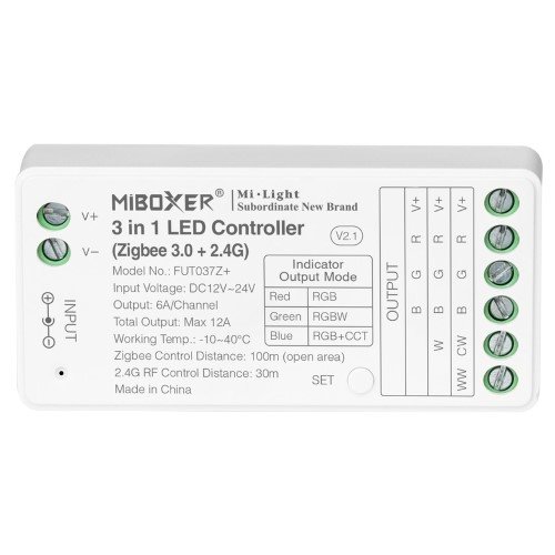 Mi-Light FUT037Z+ sterownik LED Zigbee 5w1 RGB+CCT 12V-24V 12A