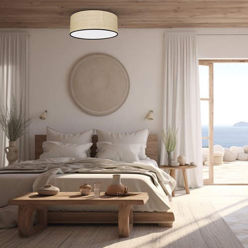 Lampa sufitowa okrągła Rattan 40cm 2xE27