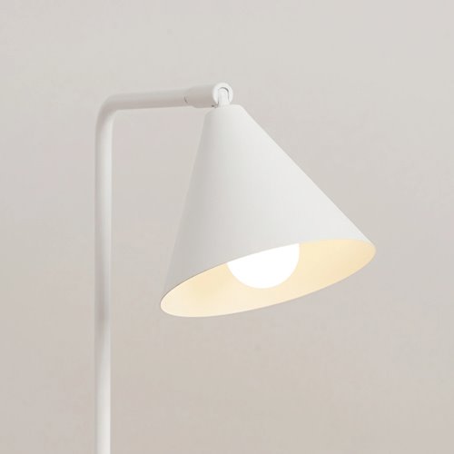 Lampa biurkowa ze stożkowym kloszem Nox 1xE14 biała