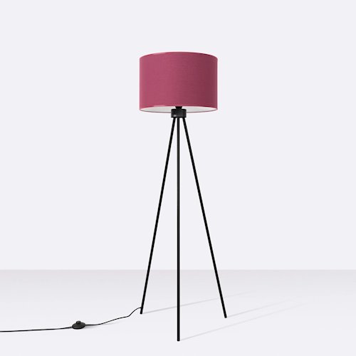 Lampa podłogowa z abażurem Nevia 1xE27 burgundowa