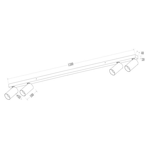 Lampa sufitowa z reflektorami Hero 4xGU10 biała